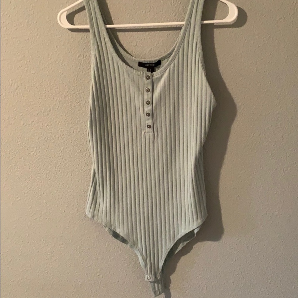 Mint Green Ribbed Bodysuit